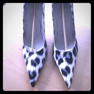 Grey White Black Print Stuart Weitzman Fever Heels